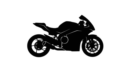 Fototapeta premium Silhouette of a Sleek and Modern Sport Motorcycle.