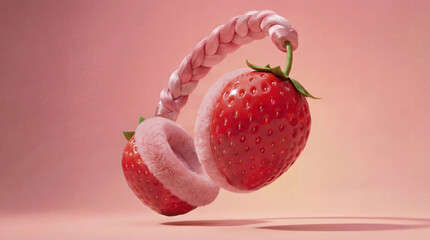 Creative Valentine Headphones on Pastel Background