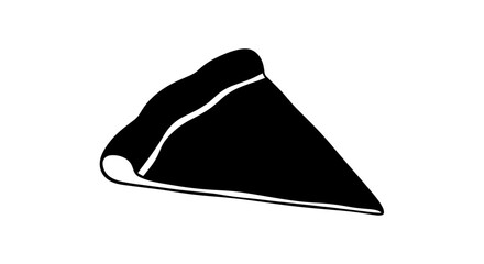 Simple Black Silhouette of a Pizza Slice.