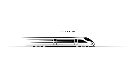 Sleek modern highspeed train in motion illustration. © akram