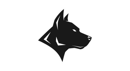 Stylized Black Dog Head Silhouette Logo Design. © anas