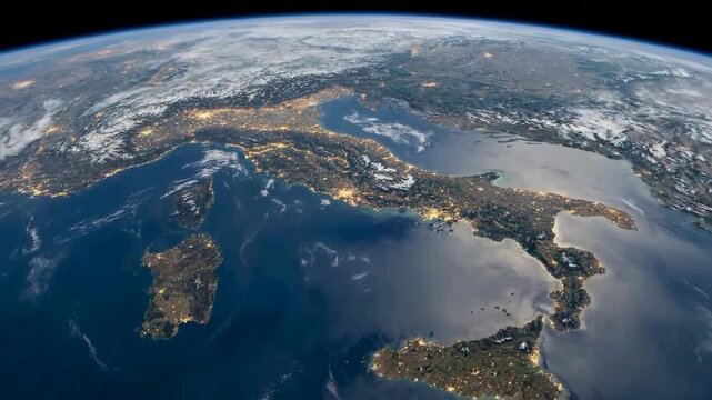  italy map viewed from space video