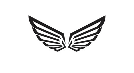 Fototapeta premium Stylized Black Wings Graphic Design Element.