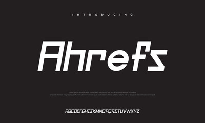 Elegant Typography Design: Showcase a bold and modern typeface. The design combines sleek lines and a contemporary aesthetic, perfect for creative projects. 