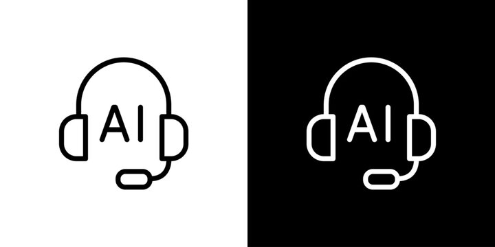 AIチャットボットやカスタマーサポートのアイコン (ベクター)