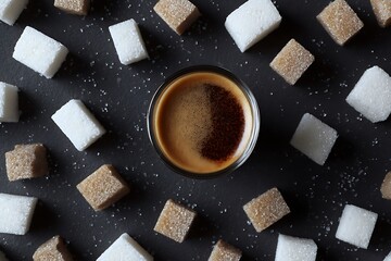 cup of coffee with sugar