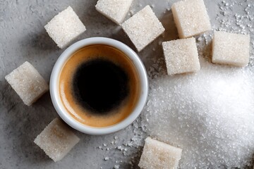 cup of coffee with sugar