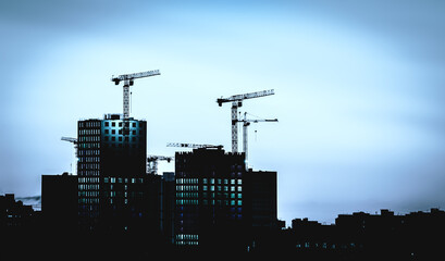 apartment towers at construction site © S_E