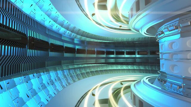 3d rendering smr or small modular nuclear fusion reactor core with magnetic ring 4k footage