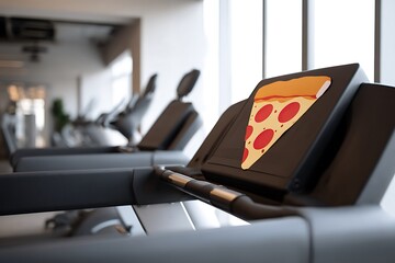 treadmill with pizza