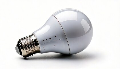 Bright LED Light Bulb on White Surface, Energy Efficient Lighting Concept.
