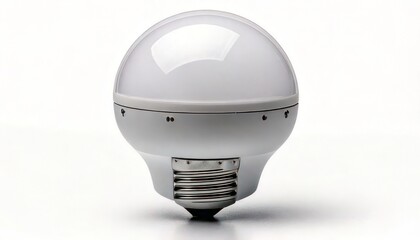 Bright White LED Light Bulb Isolated on White Background, Energy Efficient Lighting.