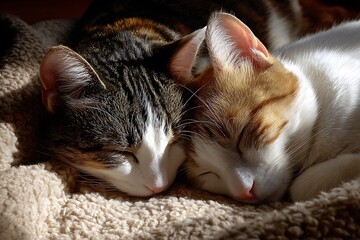 two cats curled together