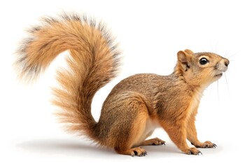Obraz premium Photorealistic Fox Squirrel Isolated on White Background (Alternate) 