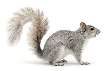 Obraz premium Western Gray Squirrel on White Background Elegant Pose 