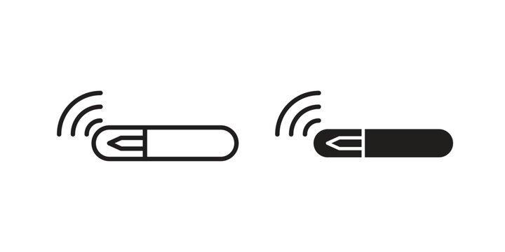 Dog microchip icons in simple black style symbol sign for apps and website