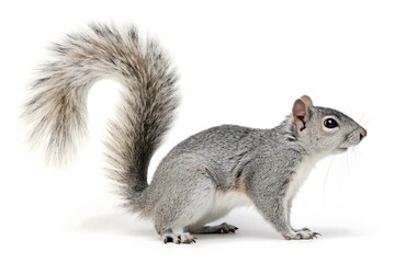 Obraz premium Western Gray Squirrel on White Background Elegant Pose (Variant)