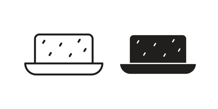 Halva icons in simple black style symbol sign for apps and website
