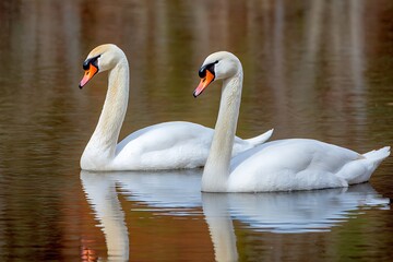 two swans on the lake