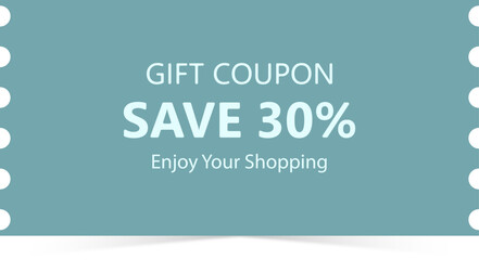 Fototapeta premium Save 30 percent gift coupon for shopping promotion