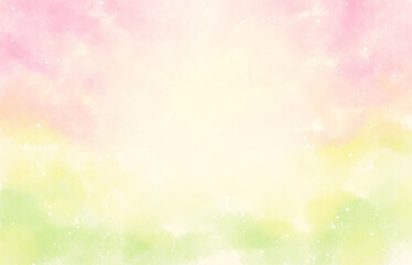 春色グラデーションの水彩にじみ背景