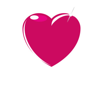 Coraz&oacute;n rosa gloss y destello