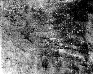 Weathered old billboard texture with halftone pattern and deep cracks, distressed torn vinyl banner background for abstract urban grunge design.