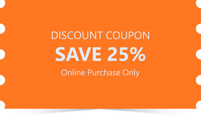 Orange discount coupon offering 25 savings on purchases