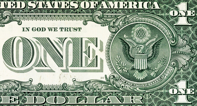 1 US dollar United States of America banknote for design purpose. Money United States of America