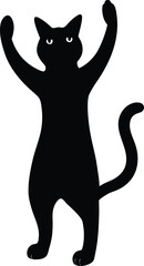 Playful Black Cat Reaching Up Silhouette © MSTJESMIN