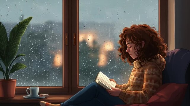 Cozy Rainy Day Reading - A Moment of Peace and Relaxation.