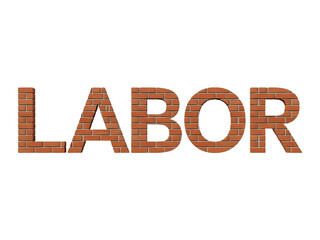 Labor word made of bricks