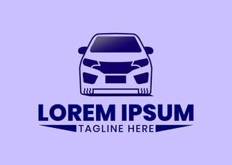 Stylized Front View Car Logo Emblem on Light Purple Background