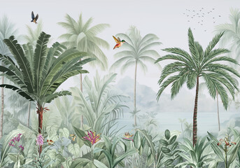 Tropical Jungle Wallpaper Mural © SWAPNA