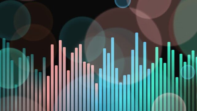 Animated Bar Graph with Colorful Bars and Bokeh Background.
