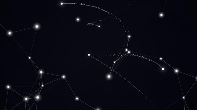 Constellation Patterns in Dark Night Sky.