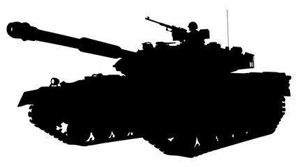 Heavy Main Battle Tank Silhouette Vector