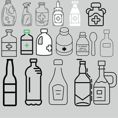 set of bottles