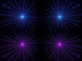 Fototapeta premium Radiant bursts of blue and purple energy