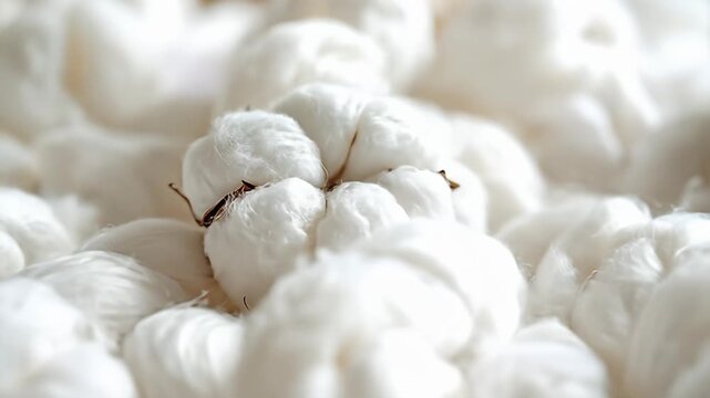 Close-Up of Soft White Cotton Bolls Ready for Harvest.