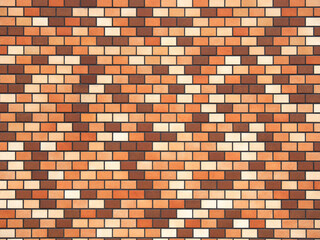 レンガ調のタイル壁面
