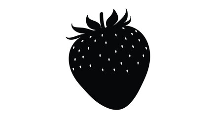 A striking black silhouette of a fresh strawberry © MDShawon