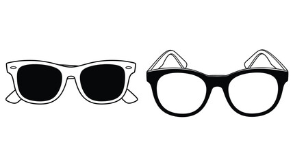 Two pairs of sunglasses presented in a striking black silhouette © MDShawon