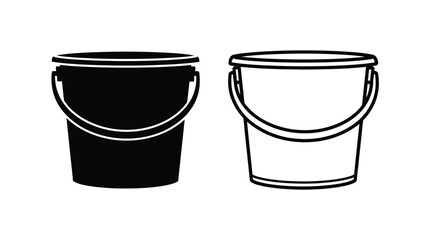 Two buckets in contrasting colors a striking silhouette © MDShawon