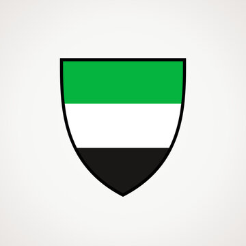 Shield with flag of Extremadura or Putumayo department