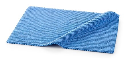 A high-quality blue microfiber cloth folded on a white background, perfect for cleaning and polishing surfaces