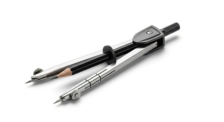 Precision Drawing Instrument A Compass with Pencil for Geometric Shapes and Technical Diagrams