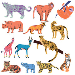 Obraz premium set of wild animals