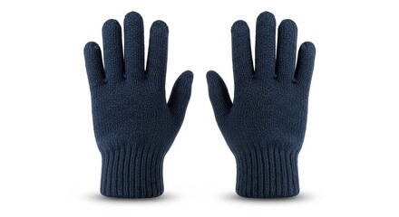 Essential dark blue knitted winter gloves offering cozy warmth and practical hand protection for cold weather activities and daily wear