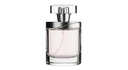 Elegant perfume bottle with a clear glass and silver cap, a symbol of luxury and personal style